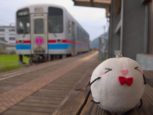 徳丸駅ホームにてシモツキンと列車
