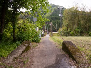 広田の吊り橋正面